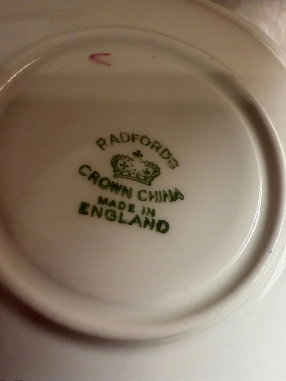 Vintage Radfords Crown China pink rose tea cup and saucer set England